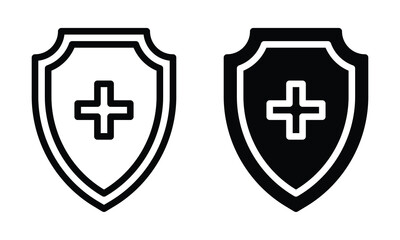 Fototapeta premium Immune system icon with outline and glyph style.
