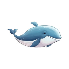 Fototapeta premium Enchanting Whale: Endearing 2D Illustration of a Charming Sea Creature