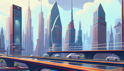 Generative AI city skyline