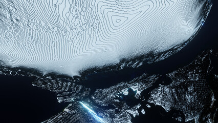 arctic glitch orbital landscape art by timenotspace © Who R We Collective