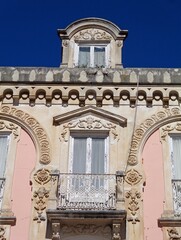 Architectural details - classic facades in Caldas da Rainha, Centro - Portugal
