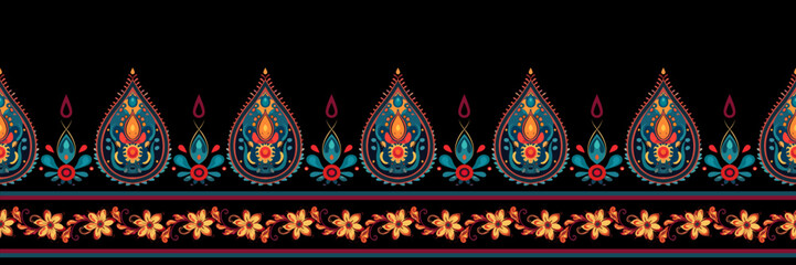 Paisley ethnic patterns design floral pattern with paisley and indian flower motifs. damask style pattern for textil and decoration