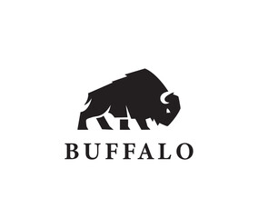 Bison Buffalo bull silhouette logo silhouette stock illustration © meddesigner