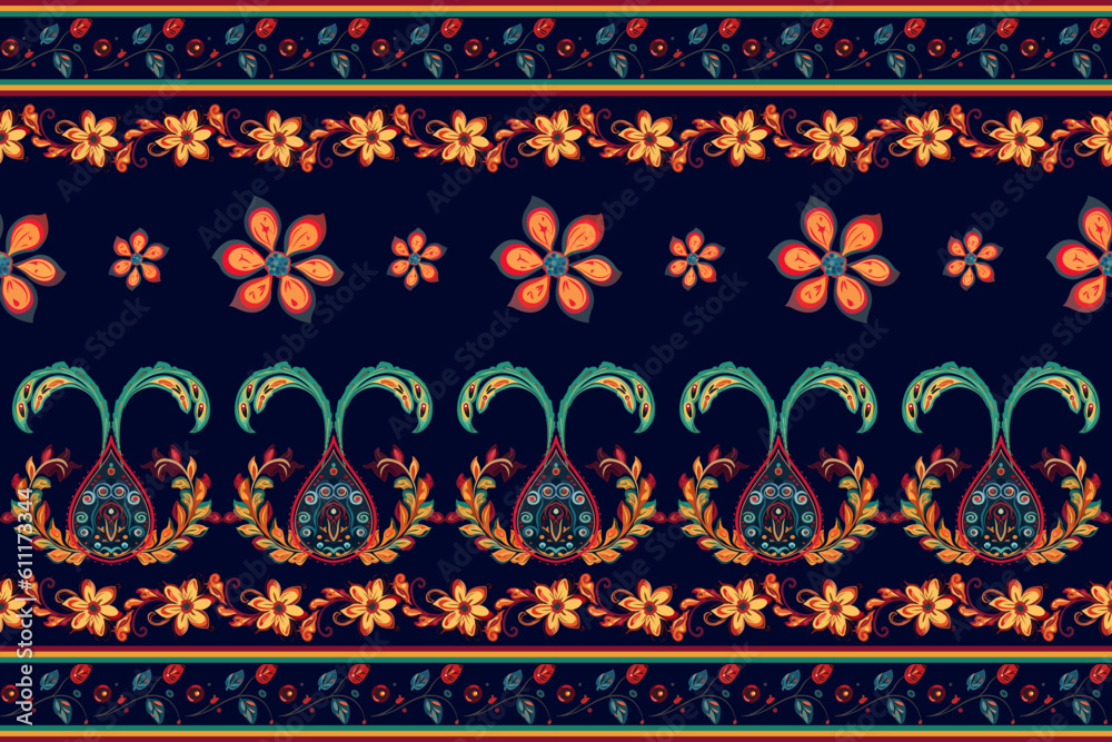 Wall mural Paisley ethnic patterns design floral pattern with paisley and indian flower motifs. damask style pattern for textil and decoration