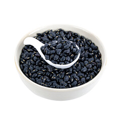 Dry black bean  bowl isolated on   transparent png