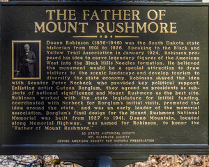 The Father of Mount Rushmore sign dedicated to Doane Robinson
