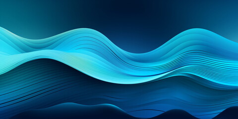 Fototapeta na wymiar Abstrakter Hintergrund mit blauen Wellen - mit KI erstellt