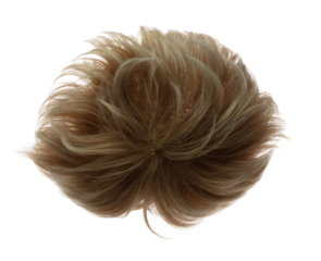 Short straight Wig hair style fly fall explosion. Dark Brown man woman wig hair float in mid air. Straight brown blonde wig hair wind blow cloud throw. White background isolated