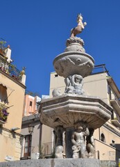 Fototapeta na wymiar The Charming Medieval hilltop town of Taormina Sicily. Sicily's legendary resort town 
