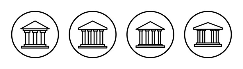 Bank icon set illustration. Bank sign and symbol, museum, university