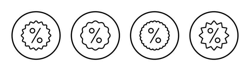 Discount icon set illustration. Discount tag sign and symbol