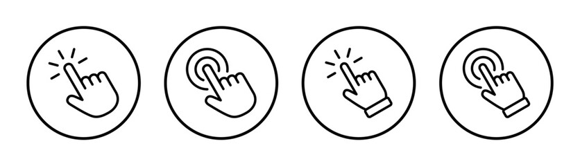 Hand click icon set illustration. pointer sign and symbol. hand cursor icon