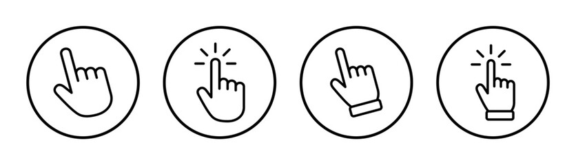 Hand cursor icon set illustration. cursor sign and symbol. hand cursor icon clik