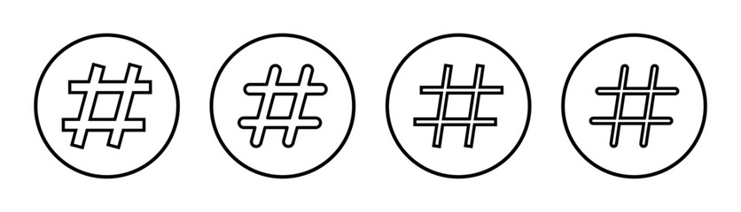 Hashtag icon set illustration. hashtag sign and symbol