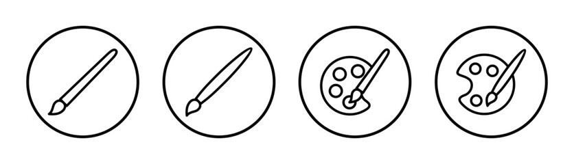 Paint icon set illustration. paint brush sign and symbol. paint roller icon vector