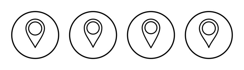 Pin icon set  illustration. Location sign and symbol. destination icon. map pin