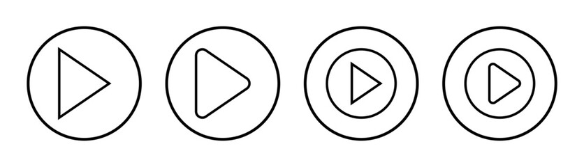Play Icon set illustration. Play button sign and symbol