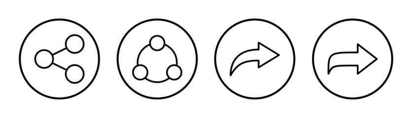 Share icon set illustration. Sharing sign and symbol