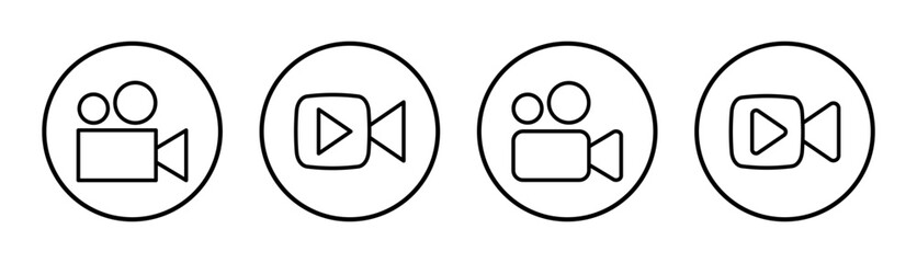 Video icon set illustration. video camera sign and symbol. movie sign. cinema