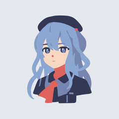 Hololive vtuber Hoshimachi Suisei Vector, a blue hair blue eyes girl