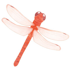 Red dragonfly PNG clipart