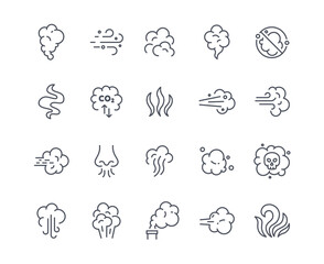 Smoke icons outline set © Aleksey