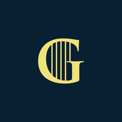 alphabet initial g combined with strings as instrument tone for stringed musical instrument used for logo, design, vector, business, branding, company, and art