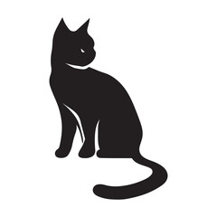 Cat Vector Silhouette Illustration black color