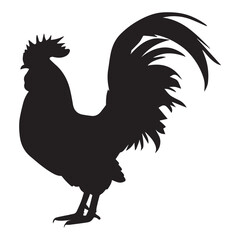 A Chicken Roaster vector Silhouette Illustration Flat Vector.