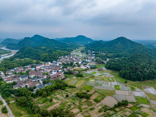 Aerial photography of pastoral scenery in Jiangxi, China