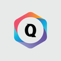 Q logo Colorful Vector Design. Icon Concept. Abstract modern