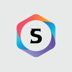 S logo Colorful Vector Design. Icon Concept. Abstract modern