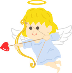 ハートの弓矢を持った、キューピットのイラスト