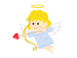 ハートの弓矢を持った、キューピットのイラスト