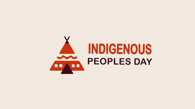 indigenous peoples day animated text. 4k video greeting card. gift card. alpha channel.