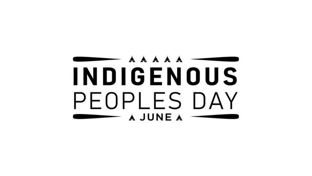 indigenous peoples day animation. 4k animated greeting card. gift card. green screen and alpha channel.