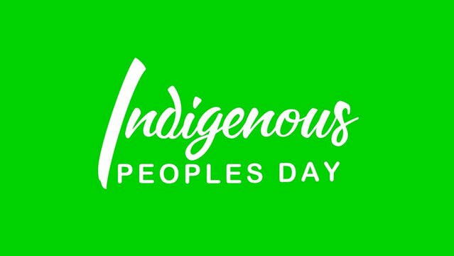 indigenous peoples day animation. 4k animated greeting card. gift card. green screen and alpha channel.