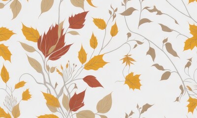 Fototapeta na wymiar Illustration pattern abstract background of autumn leaves