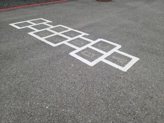 Hop Scotch on the cement road inside school