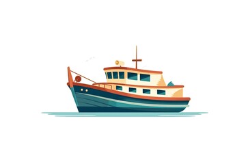 Fototapeta premium luxury yacht illustration. Transportation illustration. Generative AI