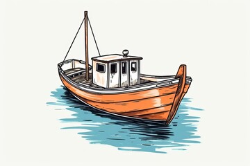 luxury yacht illustration. Transportation illustration. Generative AI