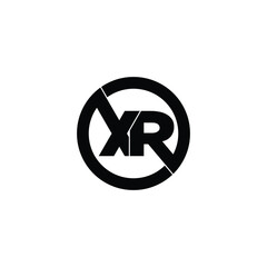 Letter XR circle logo design vector