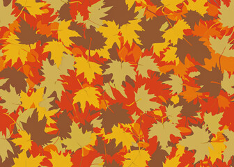 Naklejka na ściany i meble abstract autumn leaves background in various colors created with generative ai technology