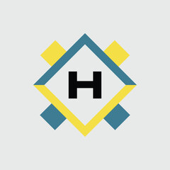 Obraz premium H logo Colorful Vector Design. Icon Concept. Abstract modern