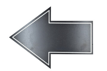 black arrow straight left isolated on white background