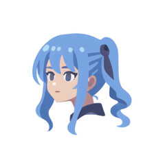 Hololive vtuber Hoshimachi Suisei Vector, a blue hair blue eyes girl