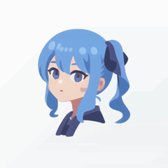 Hololive vtuber Hoshimachi Suisei Vector, a blue hair blue eyes girl