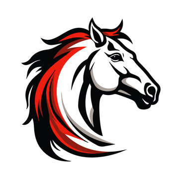 Elegant horse head logo icons. Royal stallion symbol design. Brand emblems isolated on white