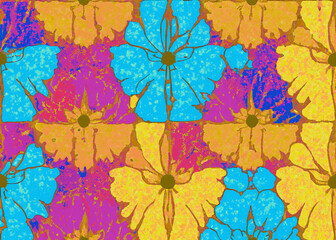 Fototapeta na wymiar abstract flower and plant background, seamless wallpaper background, created with generative ai technology