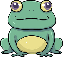frog cute cartoon minimal with outline